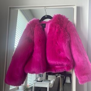 Pink Costume Furry Fuzzy Coat Size S